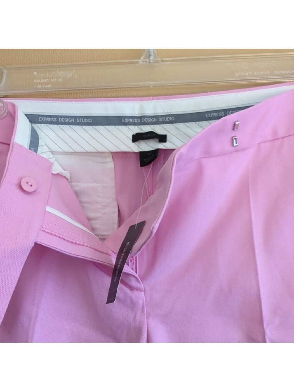 NWT Express Design Studio Pink Editor Pants, Size 12 - Picture 4 of 13